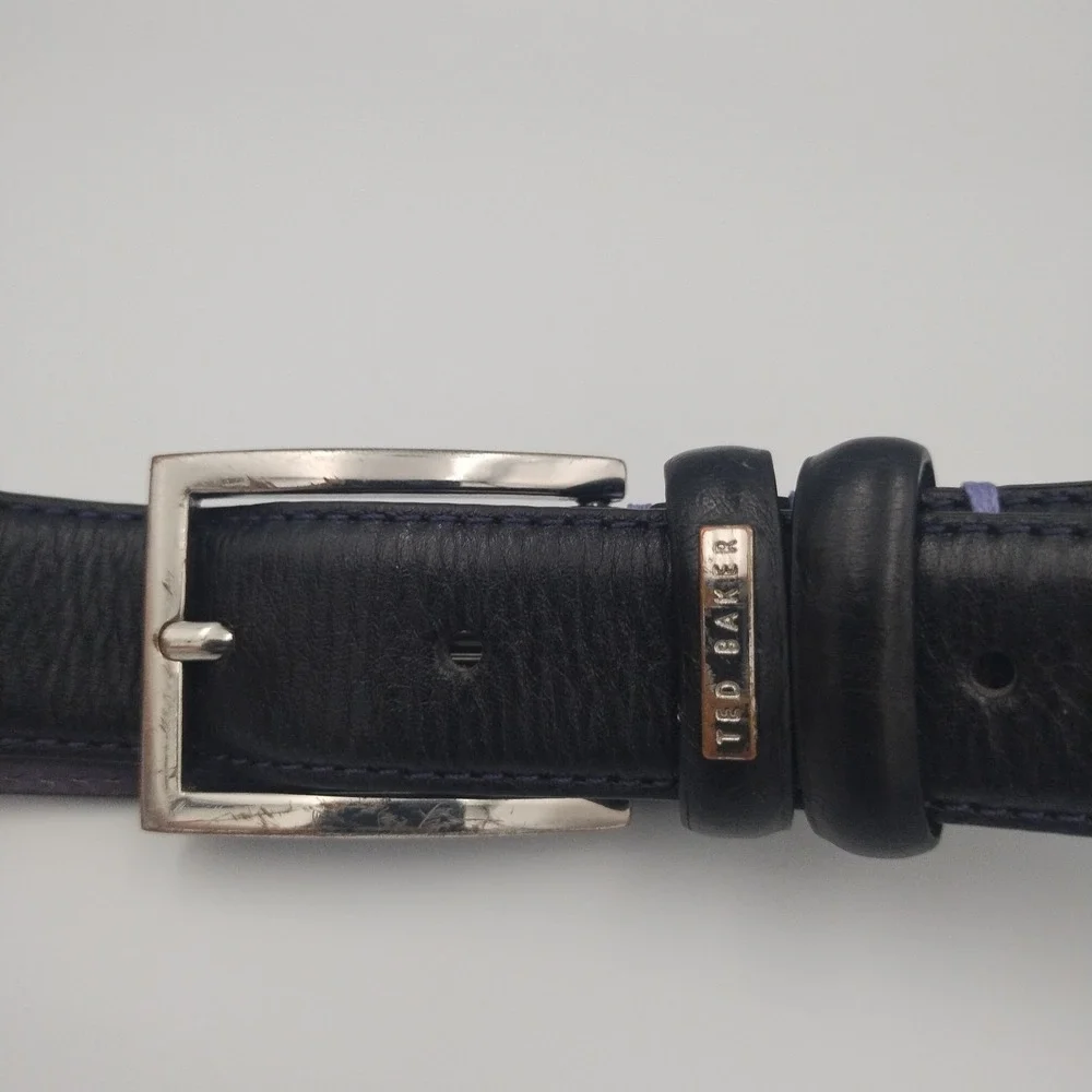 Ted Baker London Leather Belt Men's Size 34 Black 'Jollent' Dress Casual 1 1/4